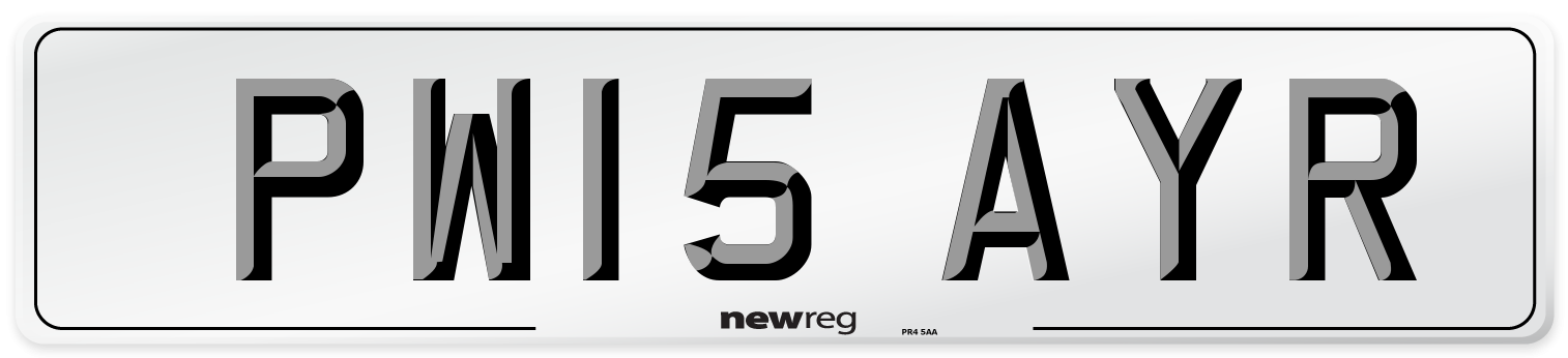 PW15 AYR Number Plate from New Reg